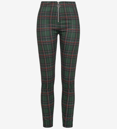 Product image for 'Women's Skinny Pants Zipper Frontal Karo Pattern'