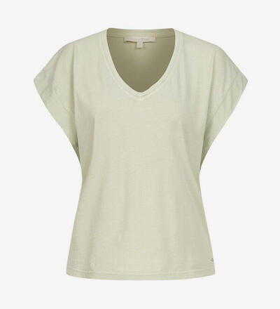 Product image for 'Women's V-Neck T-Shirt with Cuffed Sleeves'