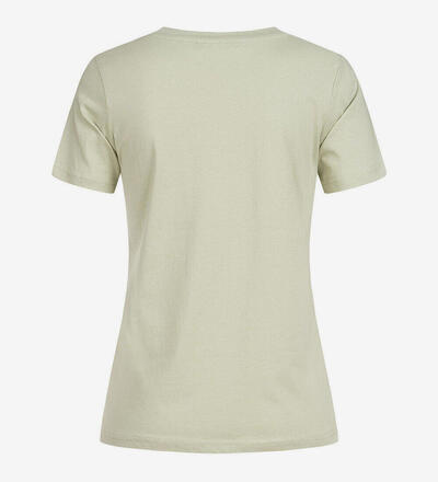 Product image for 'Women's V-Neck T-Shirt with Embroidered Heart greyish light green'