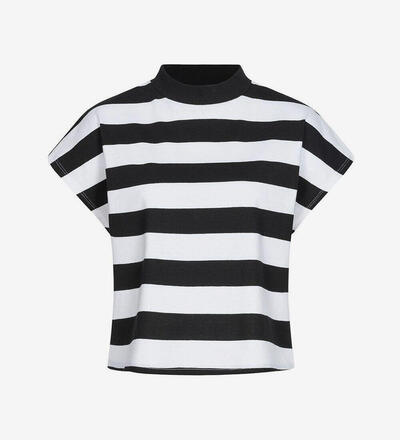 Product image for 'Women's 2-Pack Cropped T-Shirt Striped Pattern black & white / black'