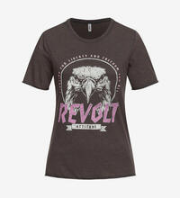 Product image for 'Women's T-Shirt Revolt Print with Rolled Hem Edges Phantom'