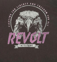Product image for 'Women's T-Shirt Revolt Print with Rolled Hem Edges Phantom'
