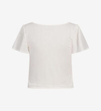 Product image for 'Women's Cropped Shirt with Decorative Buttoned Strip and Frill Sleeves'