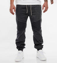 Product image for 'Men's Biker Fabric Pants 5-Pockets Drawstring Closure Ribbed Cuffs'